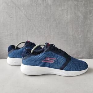Skechers Shoes Womens Size 10 Sneaker Navy Blue Pink Comfort Goga Max Go Run 600
